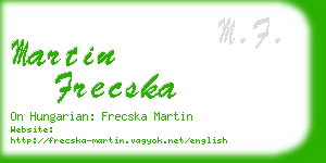 martin frecska business card